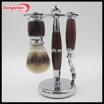 Badger hair shaving brush set with shaving razor,men shaving set