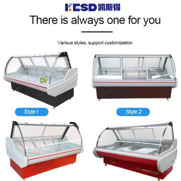 Supermarket Fresh Meat Refrigerator Glass Door Refrigerating Showcase Upright Display Freezer for Butcher