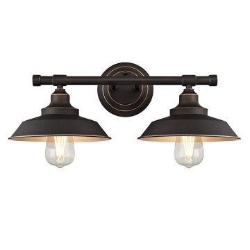 Shinetime Iron Hill Oil Rubbed Bronze Two-Light Wall Vanity Light