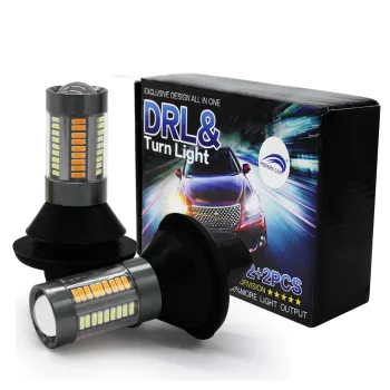 2PCS Dual Color 66SMD LED Bulbs - Error Free Canbus DRL