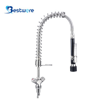 Long Neck Spring Deck Gunung Dapur Mixer Faucet