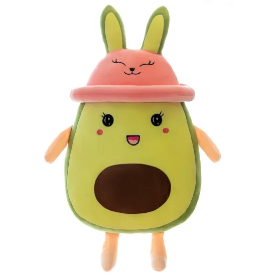 custom stuffed avocado shape fruit soft toy Hot selling very soft custom fruit plush toy avocado pillow with high quality