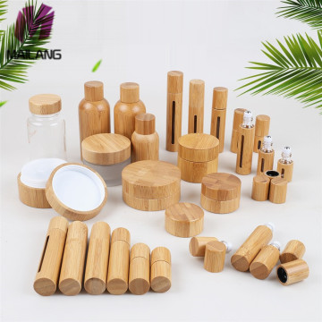 Bamboo Wooden Lids Face Cream Jars - 3ml to 15ml Cosmetic Packaging