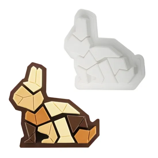 Easter Rabbit Mousse Mold: Creative Puzzle Cake Dessert for Aromatherapy