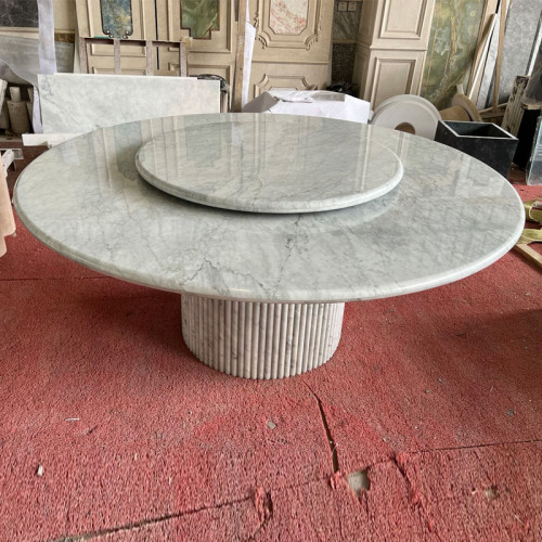 Minimalist White Marble Round Dining Table