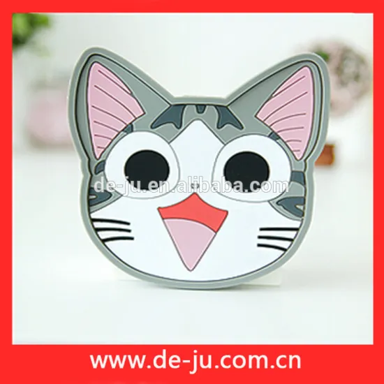 Famous Lovely Smile Cat Rubber Coaster