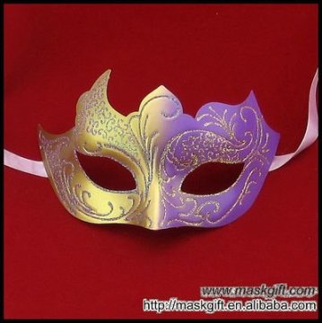 7" Wholesale Venetian Party Mask Purple And Gold Masquerade Carnival Mask