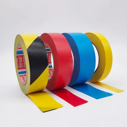 Tesa 4169 Carpet PVC Underground Pipe Floor Warning Tape - Red, White, Yellow, Black