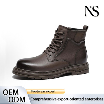 Men'sBrown High-Top Genuine Leather Work Boots