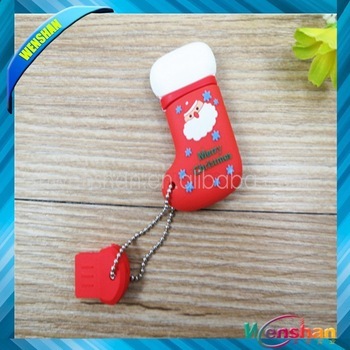 promotional newly arrival christmas shoe shape usb flash drive/gift