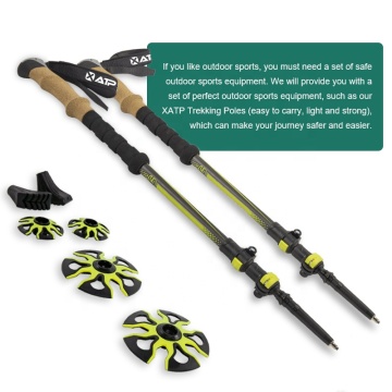 Pro-Light Custom Logo Tungsten Tip Trekking Sticks: 3 Section Carbon Fiber Trail Running Poles with EVA Grip and Flip Lock Mechanism
