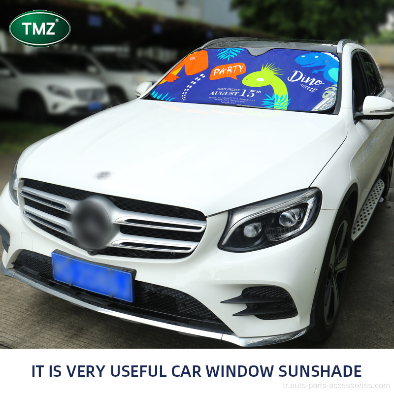 Araç pencereleri için güneş gölge kapağı taşınabilir