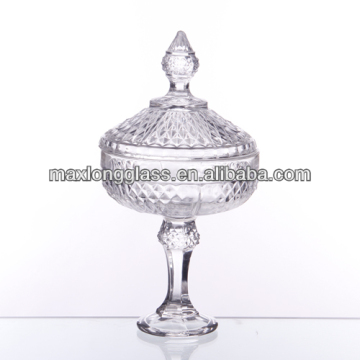 Clear Pressed storage jar glass