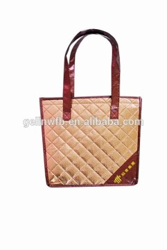 YIJUN 2016 customize print plastic handle non woven fabric food delivery thermal bag aluminum ice pack