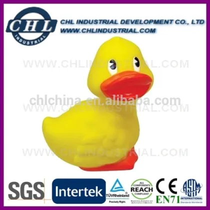 Squeaky PVC duck with logo printing