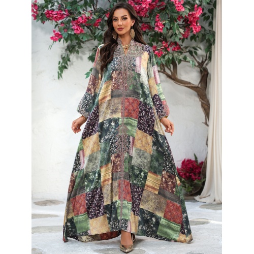 لباس ماکسی ساده Bohemian Patchwork برای زنان کافتان
