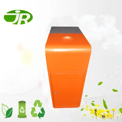 power coating square metal garbage can for public area