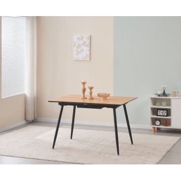 Mesa de jantar retangular de madeira melamina eextension
