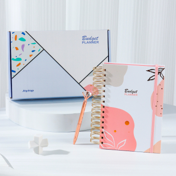 Joytop Wholesale Pink 12-Month Spiral Notebook Planner Sticker Journal Set