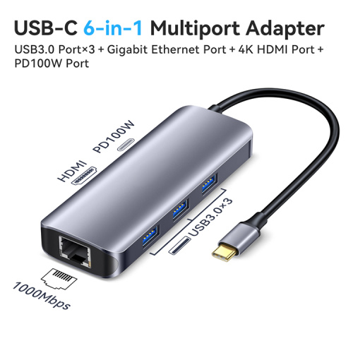 Adaptador de Hub Ethernet RJ45 do tipo USB tipo C Tipo C Atacado