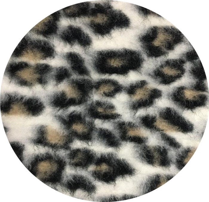 Leopard pattern knitted jacquard wool acrylic fabrics
