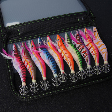 New Style Luminous Yamashita 10Pcs/Pack Squid Jig Fishing Lure EGI Bag