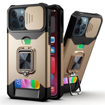 Custodia per telefono del telefono con anello di slot di scheda ibrida per iPhone SE (3, 2022)