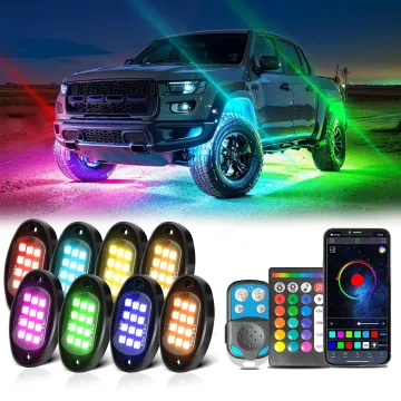 Hearxin LED Music Sync App-Controlled 8-in-1 RGB Underglow Lights for Jeep/Truck/Boat