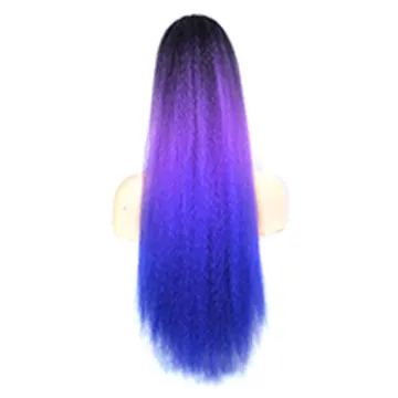 Colorful Puffy Yaki Drawstring Synthetic Hair Ponytail Extensions Kinky Straight Drawstring Ponytail Hair Extensions