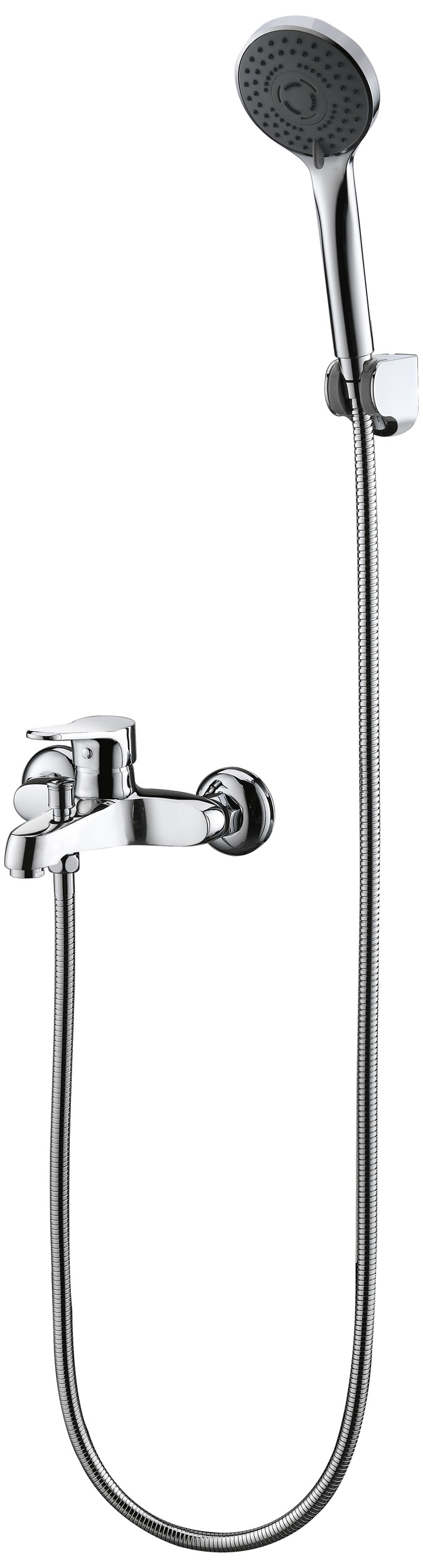 Brass-Duschhahn mit verchromter Badewanne