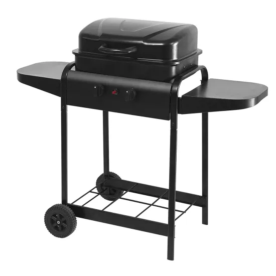 Outdoor 2 Burner Gas Bbq Grill Trolley Garden Gas Barbecue Grill