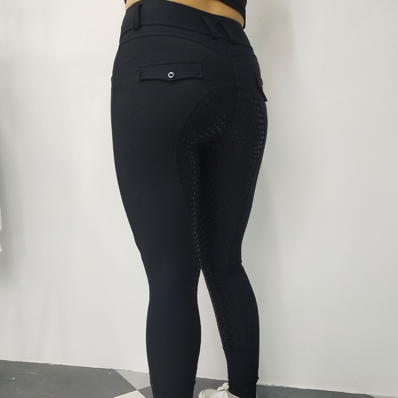 new front pocket equestrian breeches in black