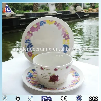 Plain ceramic dinnerware set bone china bowl