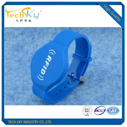 Adjustable Waterproof Button silicone rfid wristbands access control watch tag