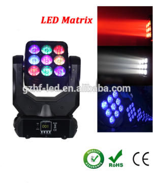Most Popular Hot Sale Block Head Big Eye Matrix RGBW 4in1 9*10w LED Moving Head Beam Light