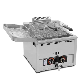 Commercial Stainless Steel Gas Fryer for Fish and Chips, Corn, and Hot Dogs