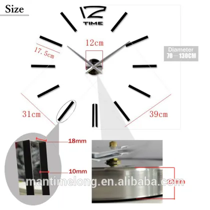 Modern design wall clock parts wall clock different shape stainless steel wall clock