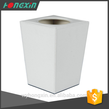white pu leather trash bin manufacture