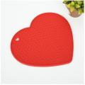 Table Coaster Heart Shape Red Silicone Mat