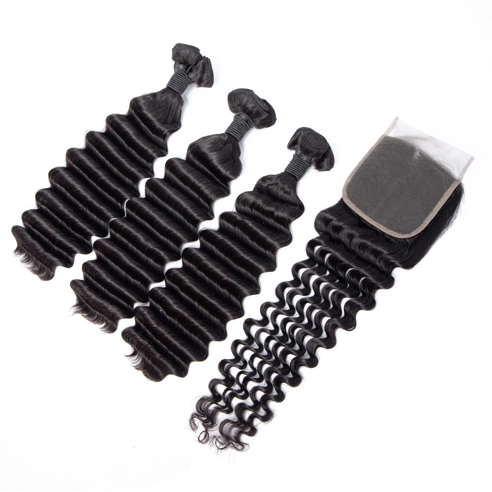 Fumi Super Double Drawn Half Deep Wave Virgin Hair, Raw Virgin Hair Weave Bundles Human Hair Extension