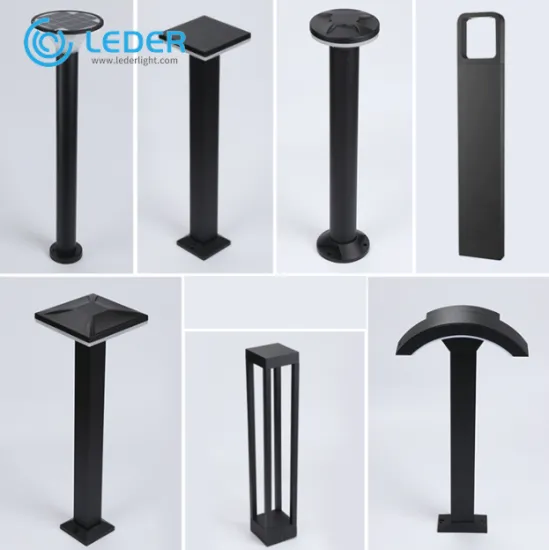 LEDER Black Garden Decorative Bollard Light