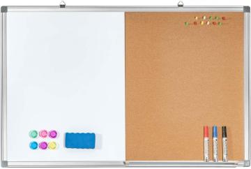WEYOUNG Dry Erase and Cork Bulletin Combination Board