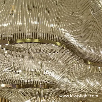 White personalized creative shape hotel hall chandelier banquet hall custom chandelier