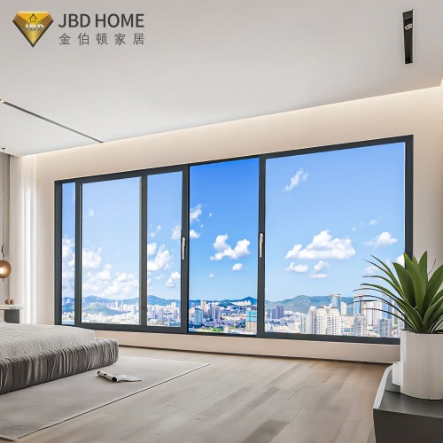 Pòt modèn aliminyòm konsepsyon ak fenèt yo