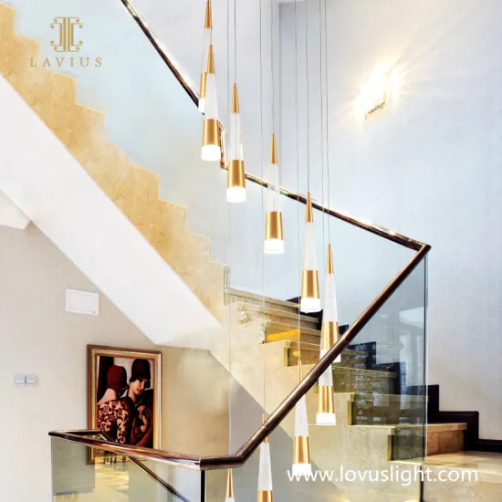 Personalized custom stair chandelier Creative custom villa stair chandelier Hotel lobby shopping mall custom chandelier