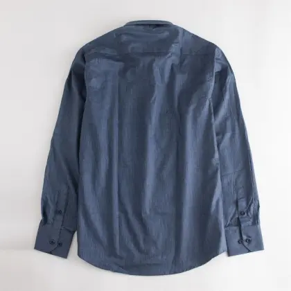 Men's Dark Blue Business Long Sleeve Formal Shirt