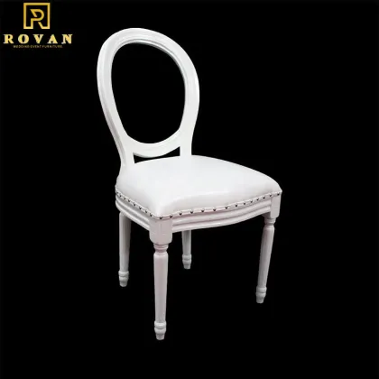Luxury French Restaurant Leather Upholstered Louis Dining Chair