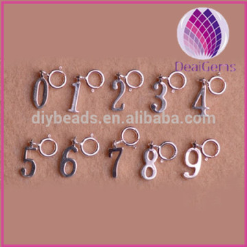 christmas gift 925 sterling silver arabic letter pendent&charm for diy jewelry