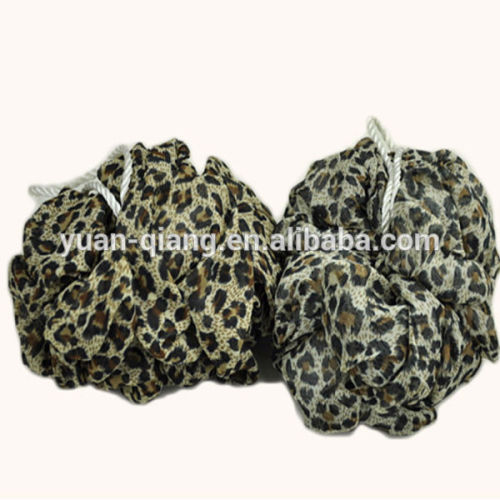leopard print loofah cleaning sponge body to body massage