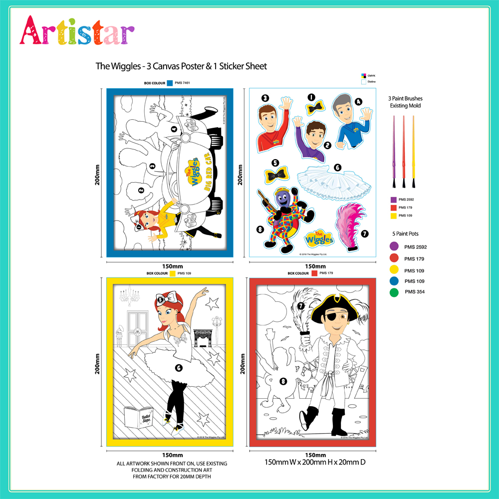 The Wiggles Canvas Paint Set 2